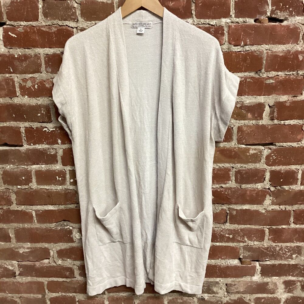 Barefoot Dreams Sweater XL Oatmeal 497 Cozychic Ultra Light Long Cardigan